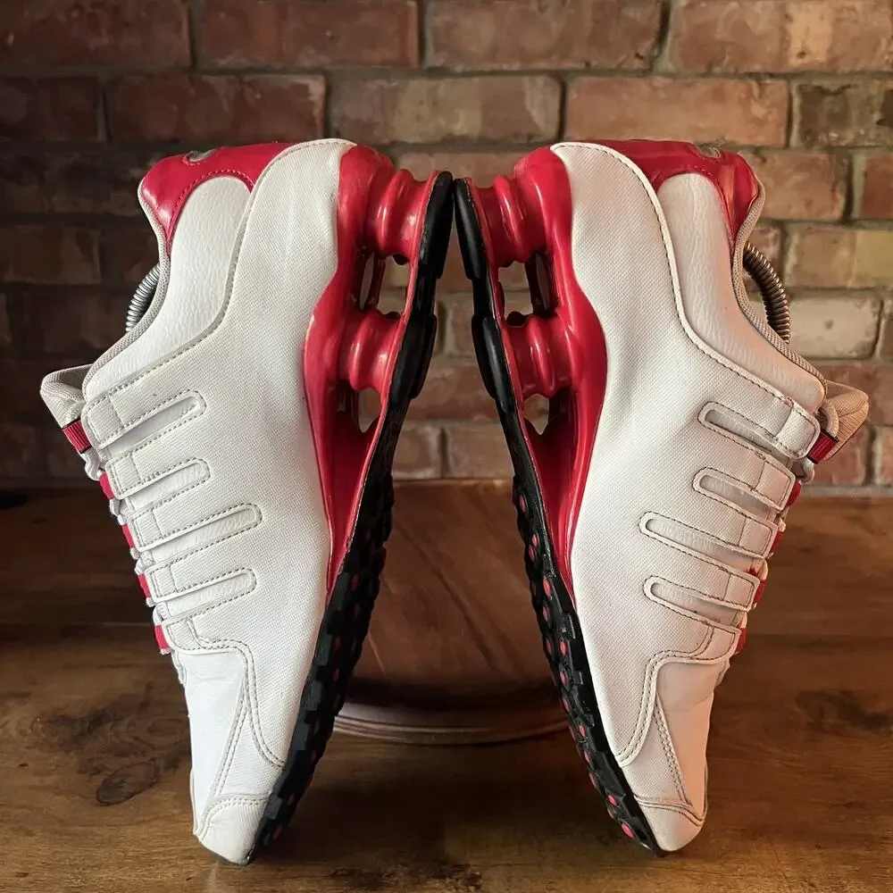 Nike Shox NZ White Red Black 378341-110 Mens Size 10 Low Top Athletic Shoes